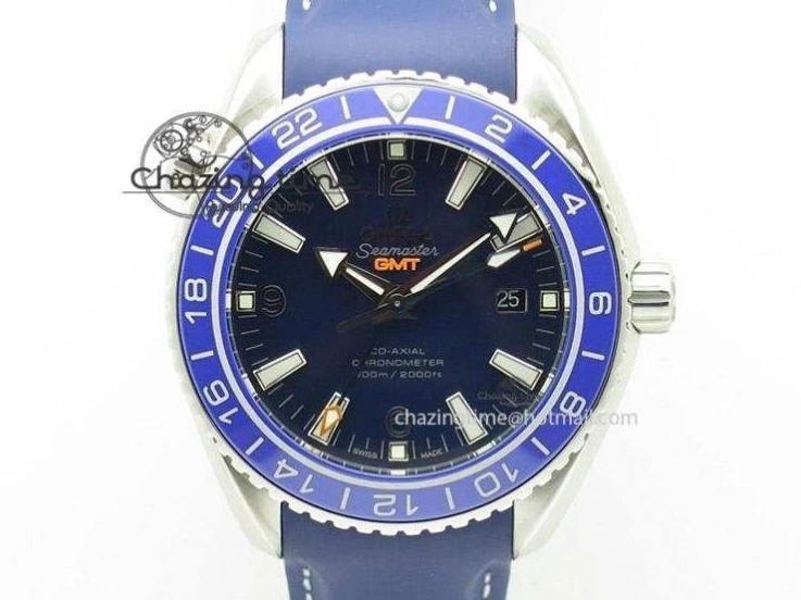 0316 Planet Ocean 45.5mm Big Blue Real Ceramic VSF 1:1 Best Edition on Blue Rubber Strap A8906 Super Clone Unique 7896